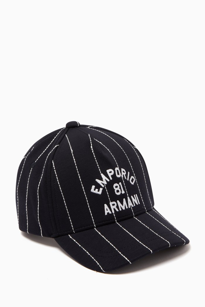 Logo Stripes Baseball Hat, Blue
