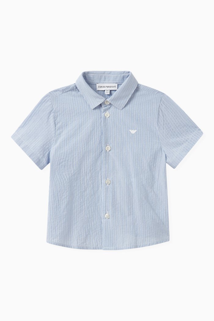 

Logo Embroidered Shirt in Cotton, Blue
