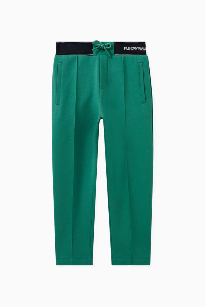 

Logo Waistband Sweatpants in Double Jersey, Green