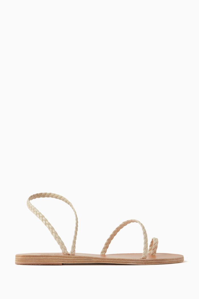 Eleftheria Braided Sandals in Nappa Leather, White