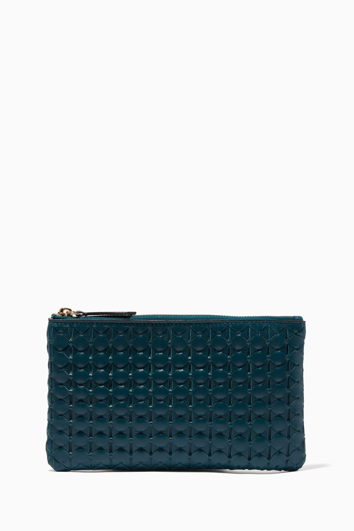 

Pouch in Mosaico Leather, Blue