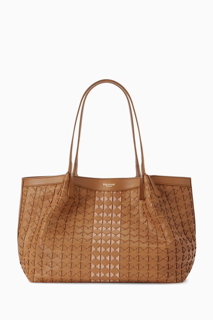 

Small Secret Tote Bag in Mosaico Nappa, Neutral