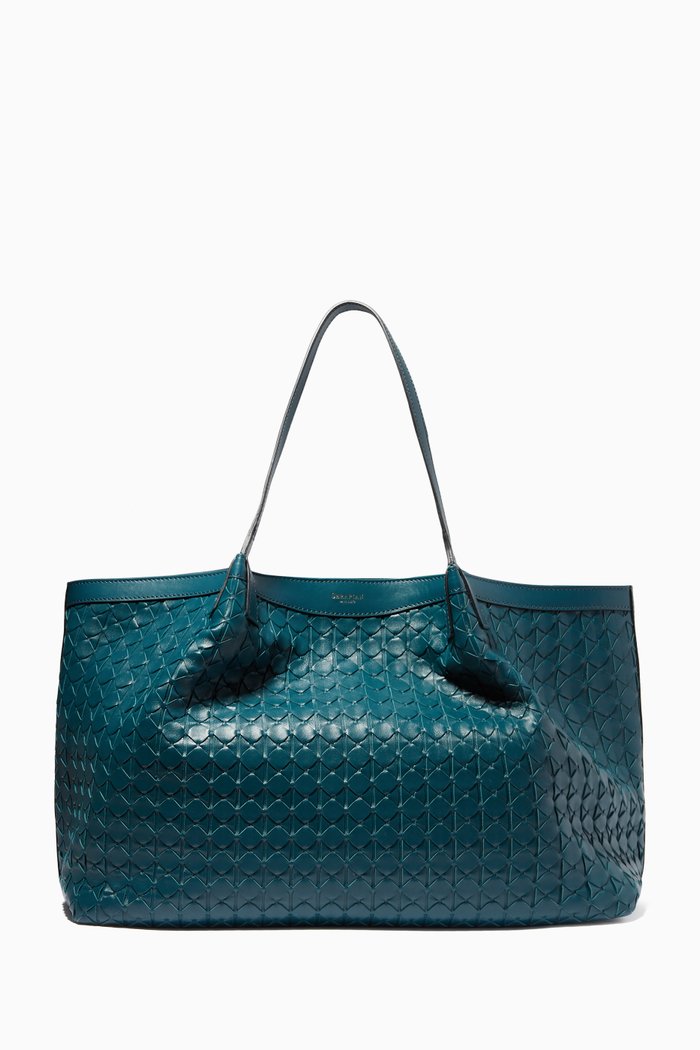 

Secret Tote Bag in Mosaico Nappa, Blue