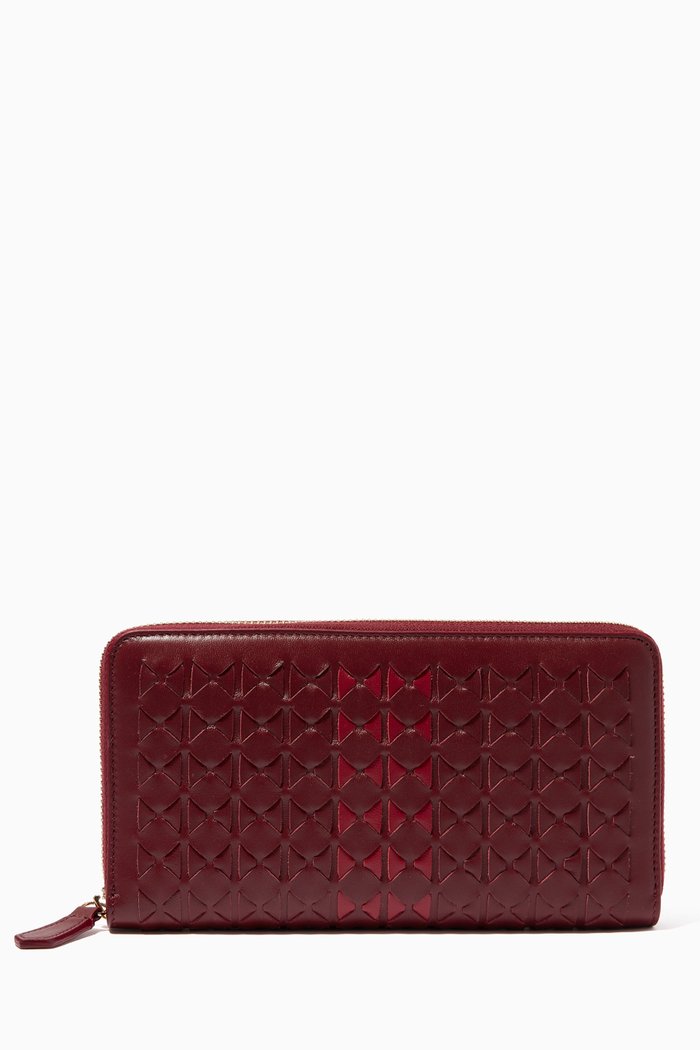 

Zip-around Wallet in Mosaico, Burgundy