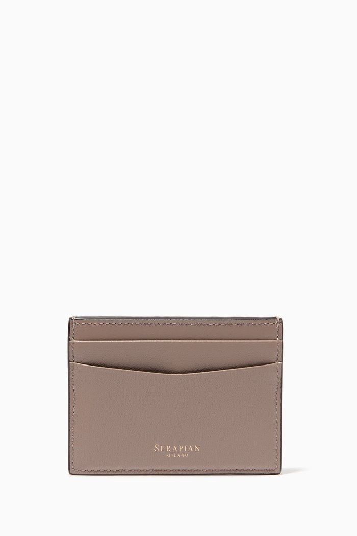 

Card Holder in Mosaico Leather, Neutral
