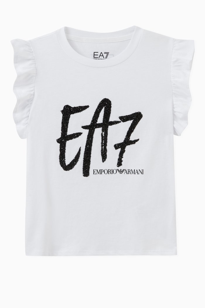 Logo Print T-shirt in Cotton, White