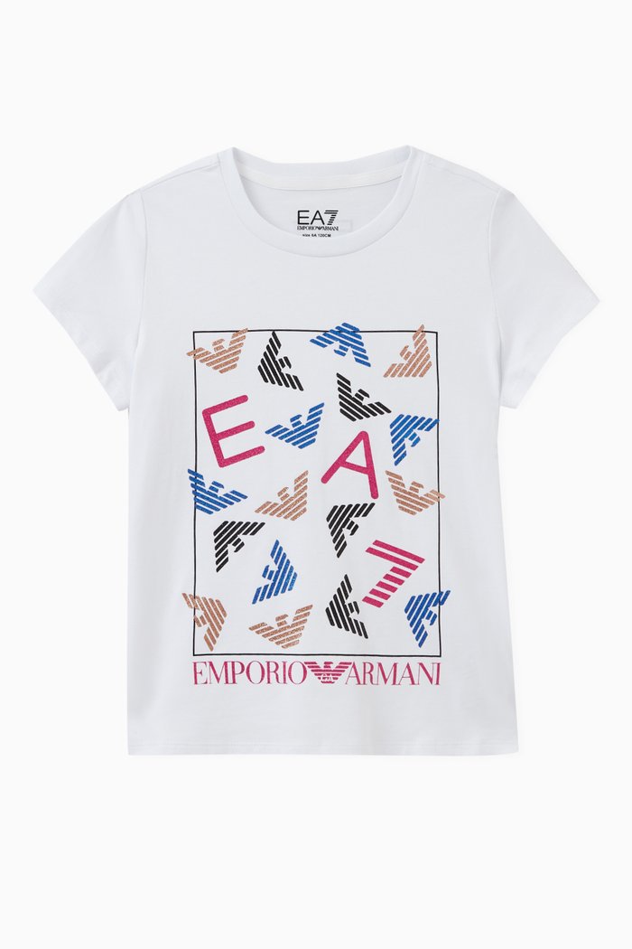Logo Print T-shirt in Cotton, White