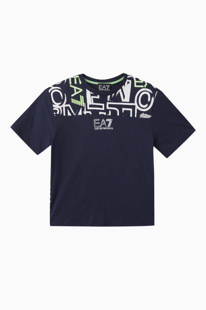 Logo T-shirt in Cotton, Blue