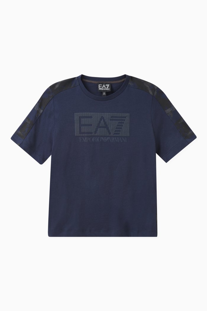 

EA7 Logo Print T-shirt in Cotton, Blue
