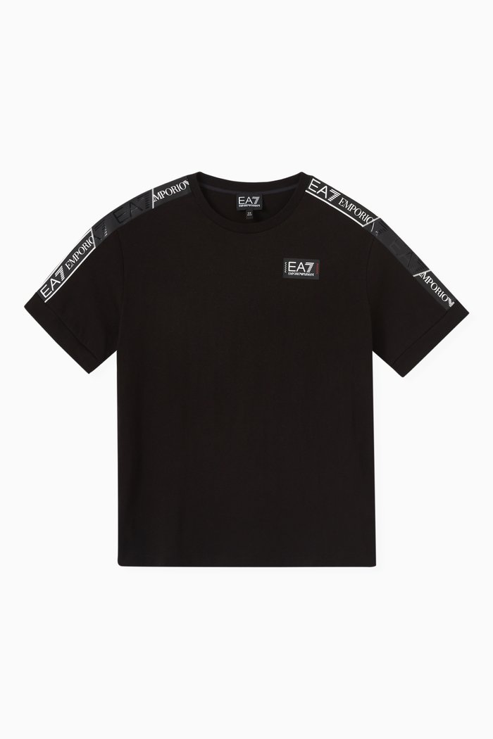 

Logo Tape T-shirt in Cotton, Black