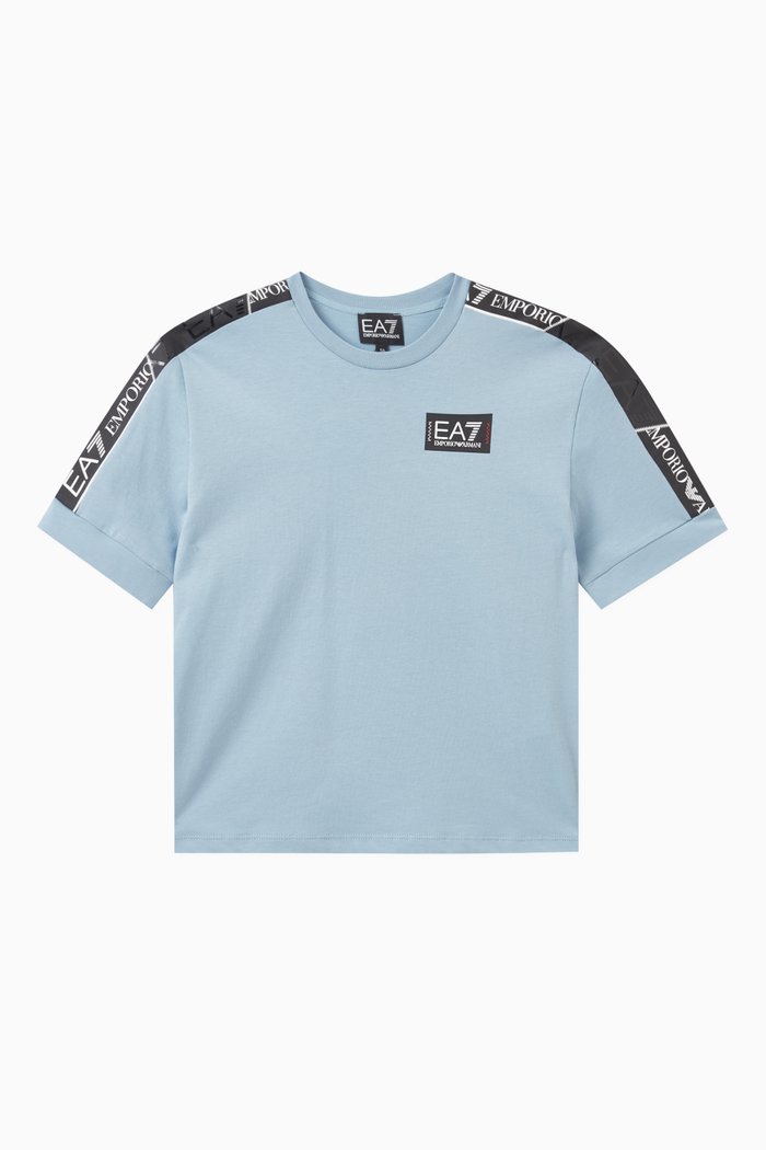 

Logo Tape T-shirt in Cotton, Blue
