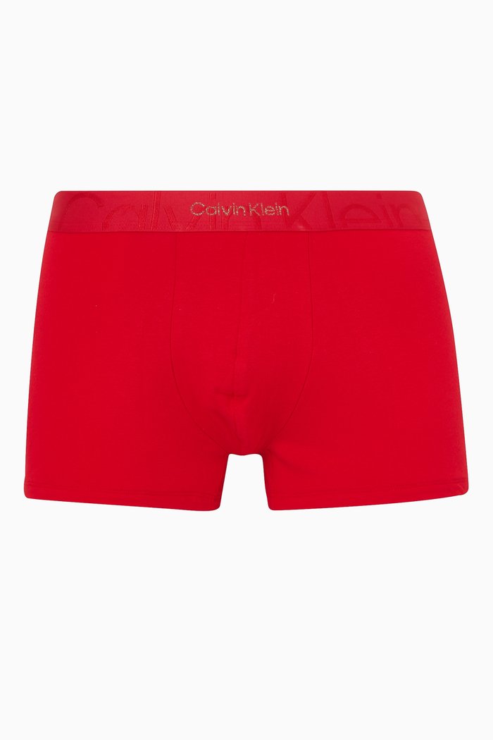 Embossed Icon Trunks in Cotton, Red