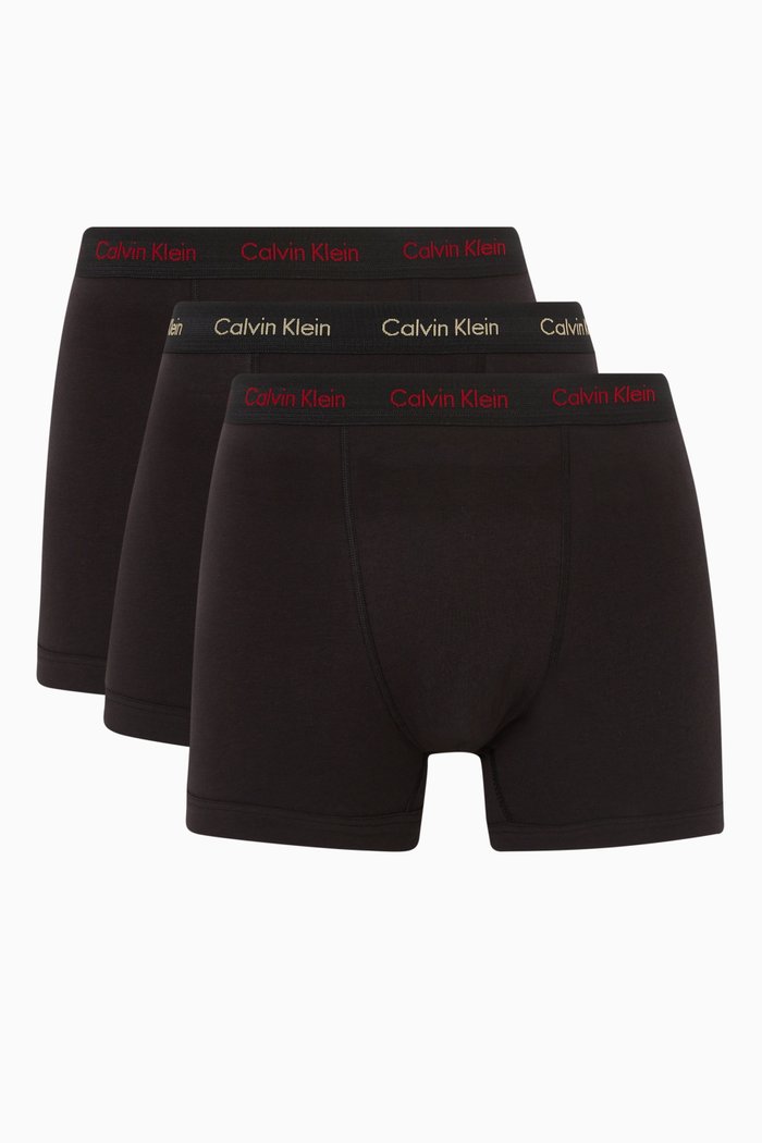

Trunks in Cotton Stretch, Set of 3, Black