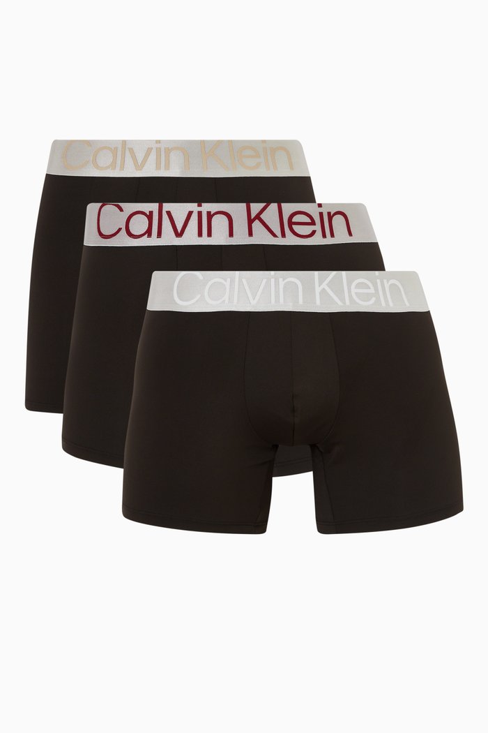 

Steel Micro Boxer Briefs, Set of 3, Black