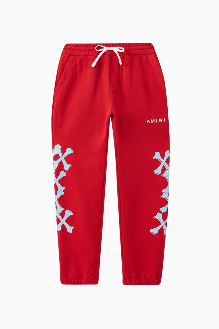 

Logo Bones Sweatpants in Cotton, Red