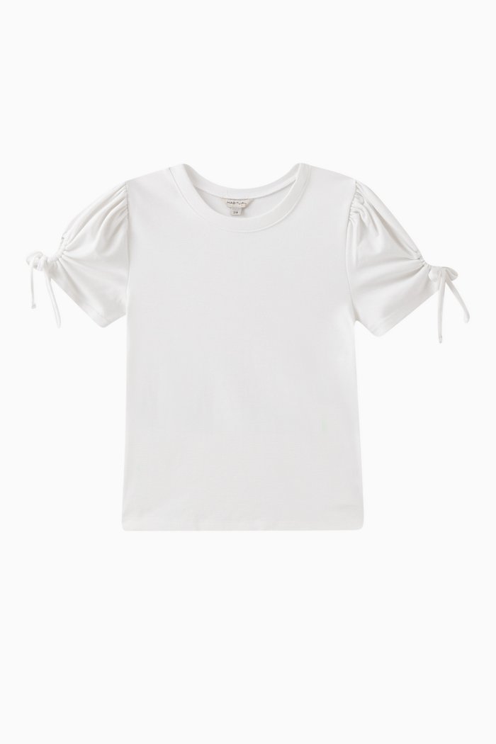 

Keyhole Sleeve Knit Top, White