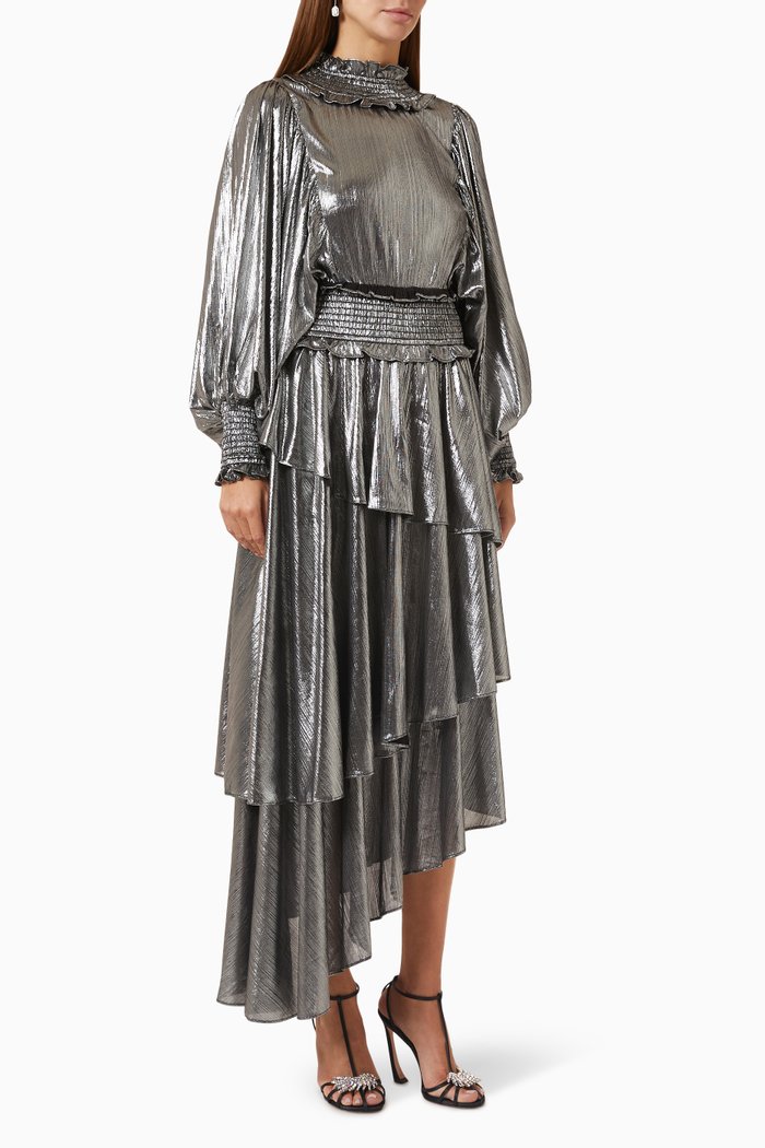 

Isabelle Midi Dress, Silver