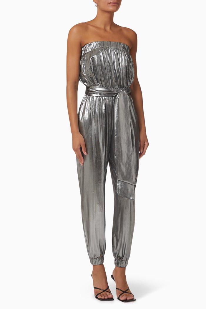 

Amayah Strapless Jumpsuit, Silver