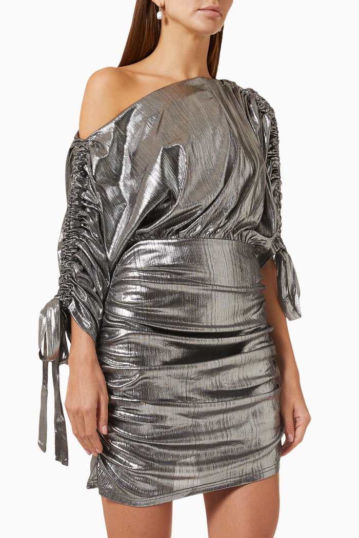 

Jetta One-shoulder Mini Dress, Silver