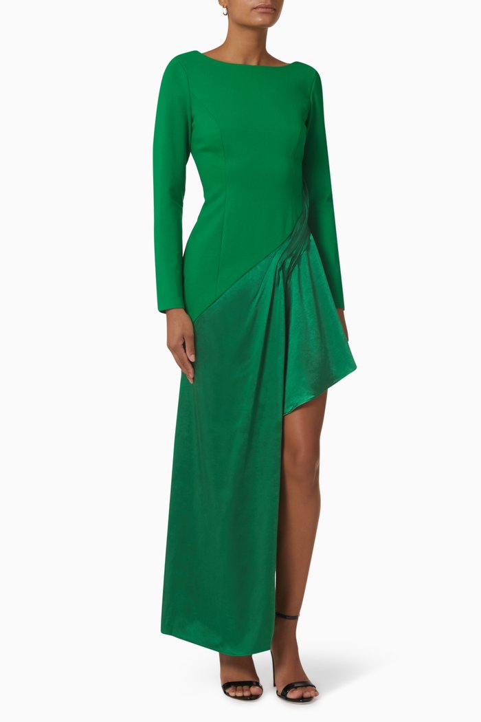 

Edinburgh Asymmetric Mini Dress, Green