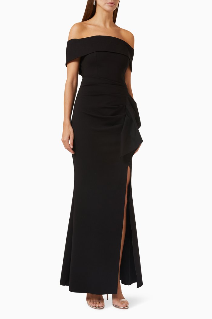 

Sakura Off-shoulder Maxi Dress, Black