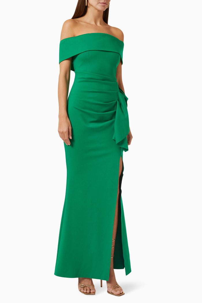 

Sakura Off-shoulder Maxi Dress, Green