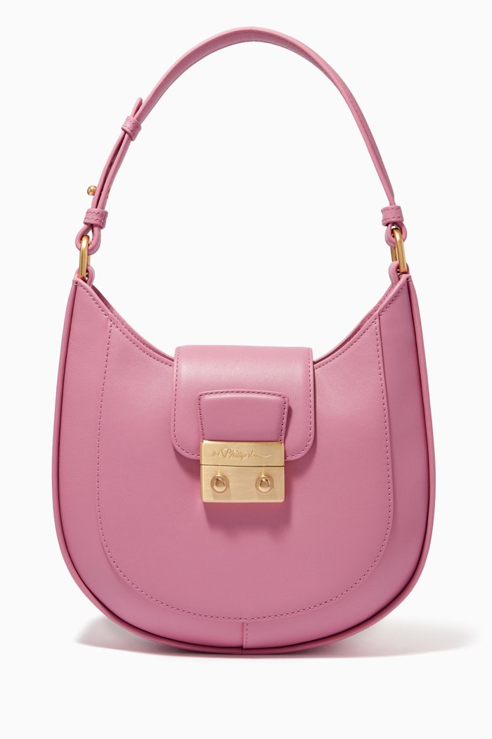 

Pashli Modern Hobo Bag in Leather, Purple