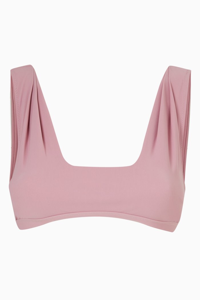 

Como Pleated Bikini Top, Pink