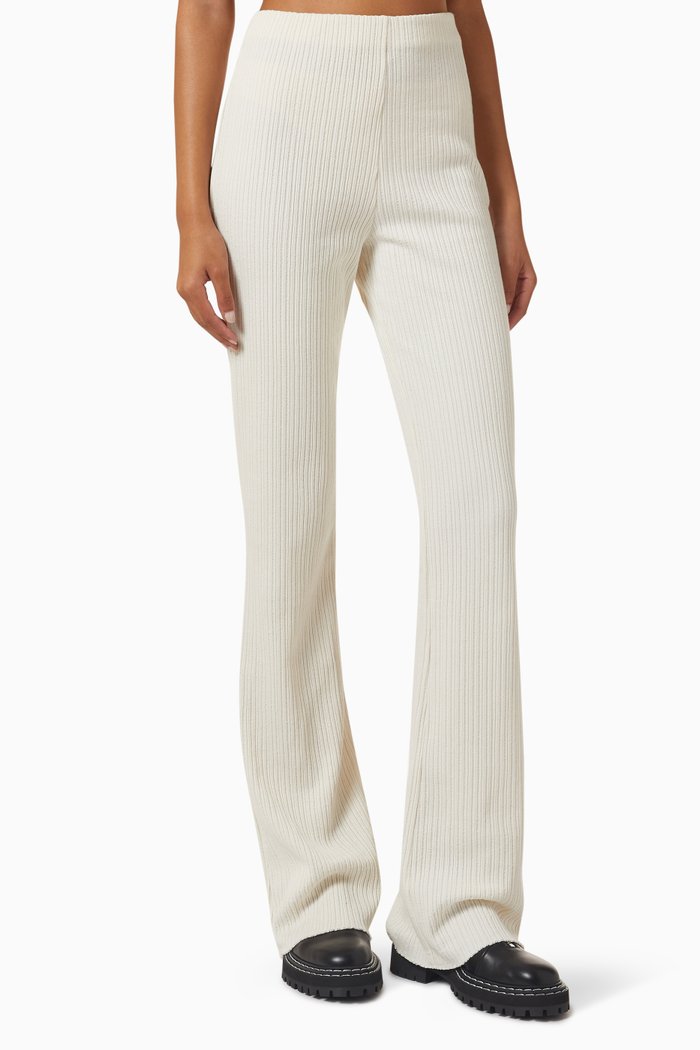 

Jay Pants in Ribbed Knit, White