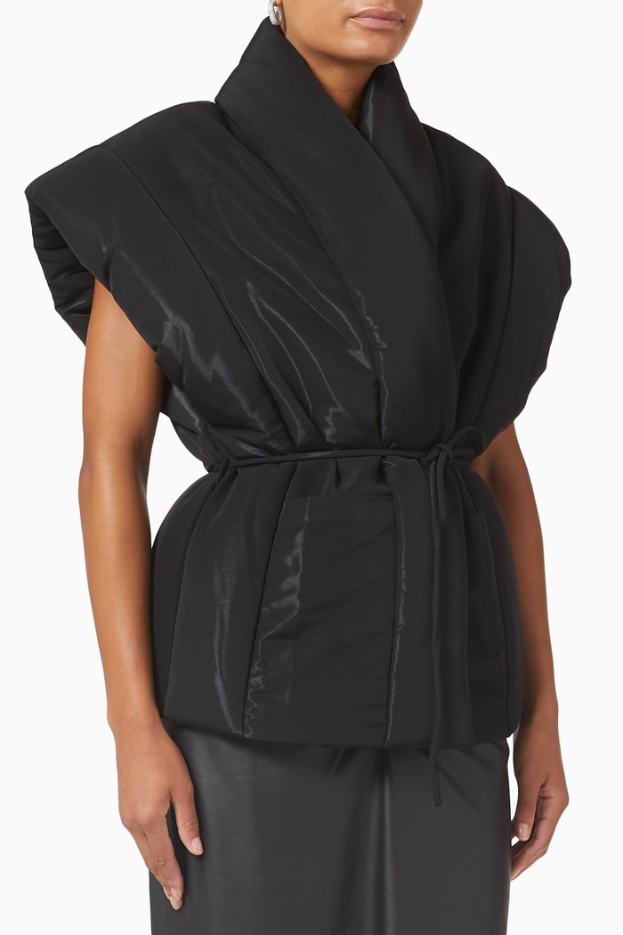 

Ronnie Padded Vest in Triacetate, Black