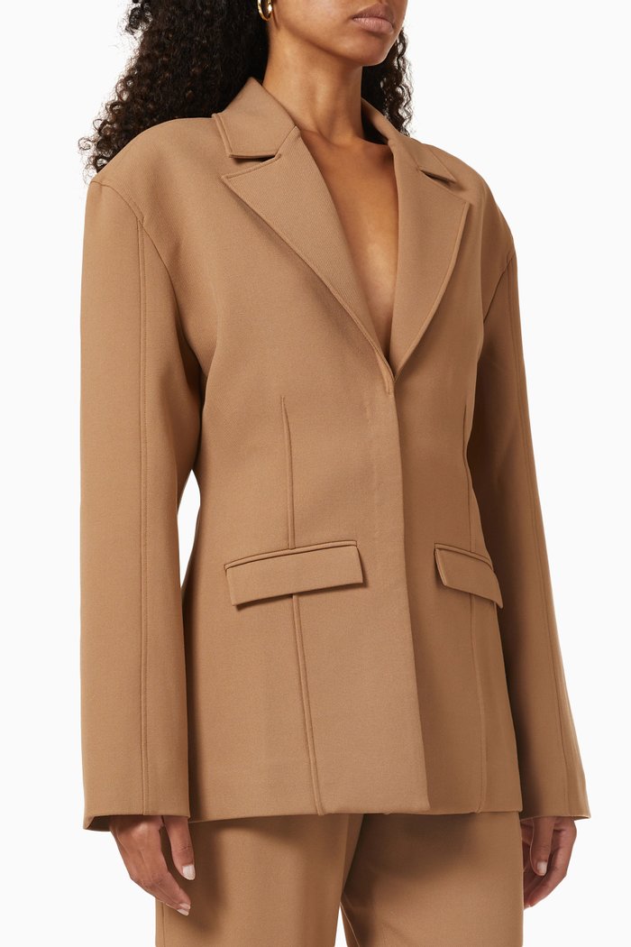 

Kami Blazer in Ramie Blend, Brown