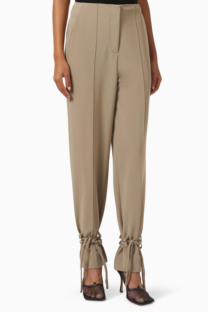 

Neat Tie Pants in Lyocell Blend, Neutral