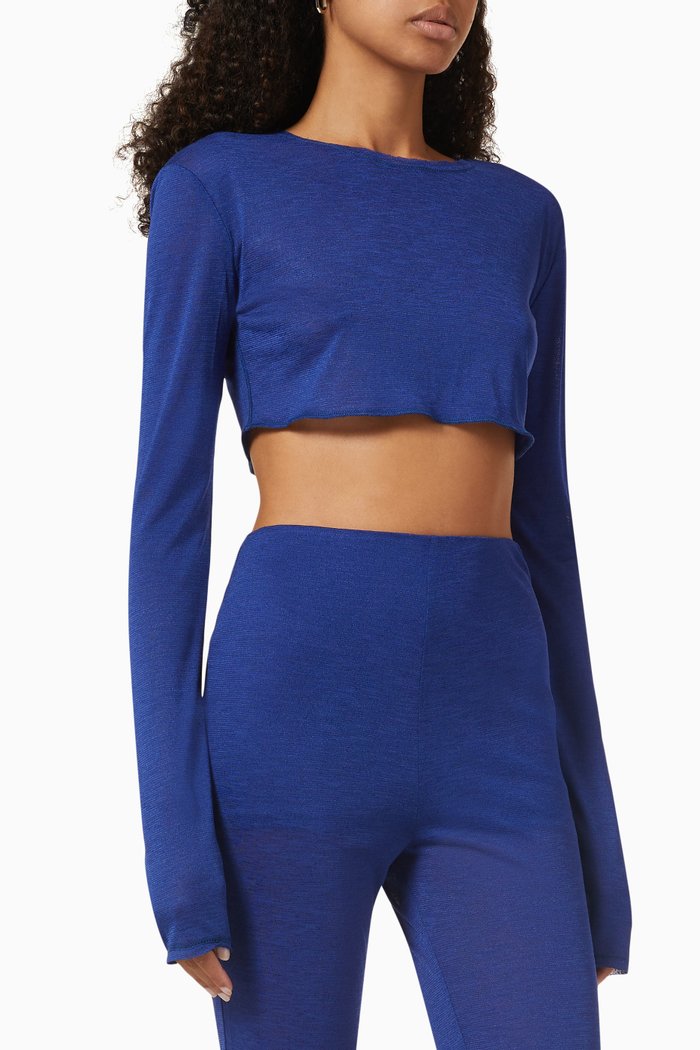 

Jil Crop Top in Jersey, Blue