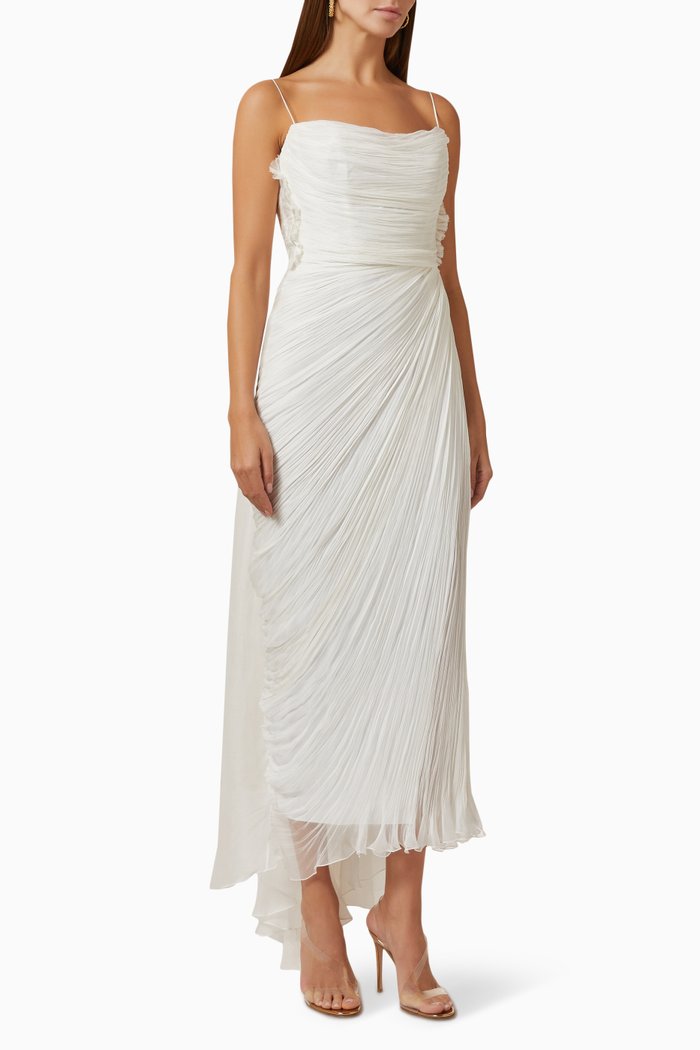 

Siona Midi Dress in Silk, White