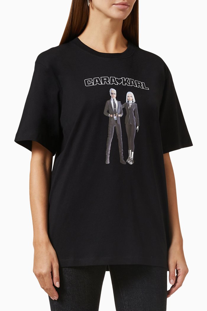 x Cara Delevingne Avatar T-shirt in Jersey, Black