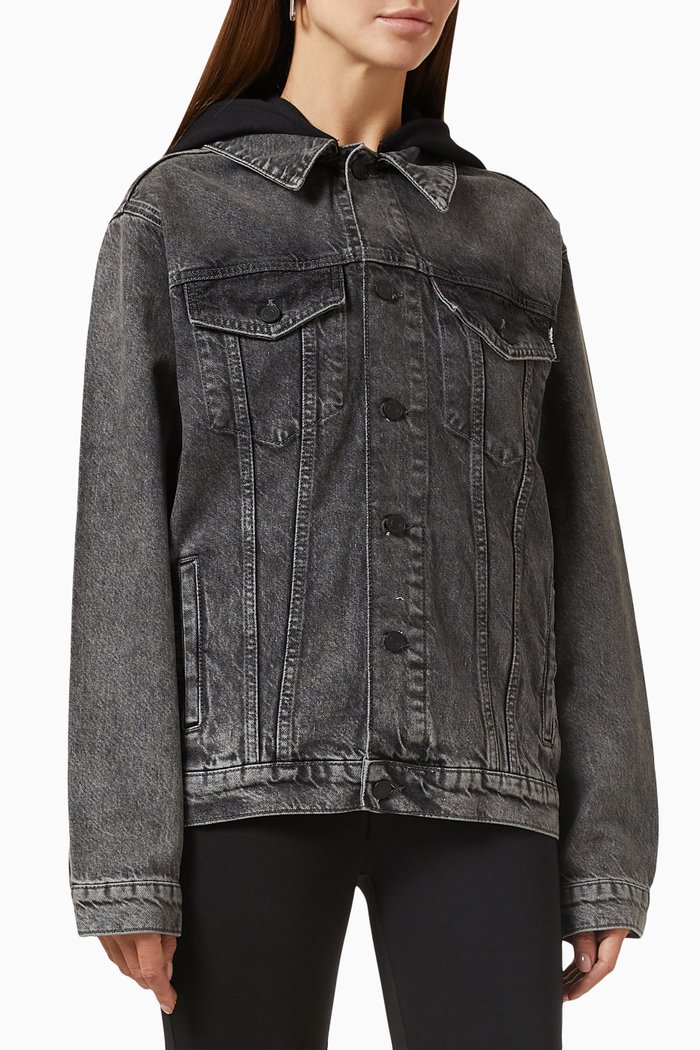 

x Cara Delevingne Longline Jacket in Denim, Grey