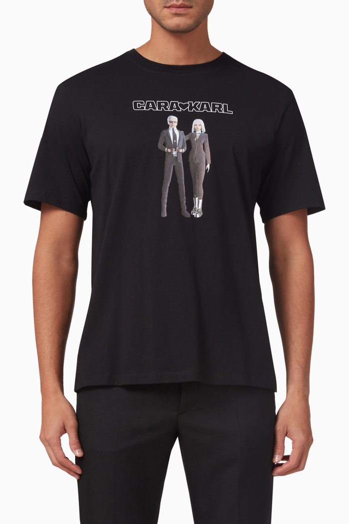 x Cara Delevingne Avatar T-shirt in Organic Cotton Jersey, Black