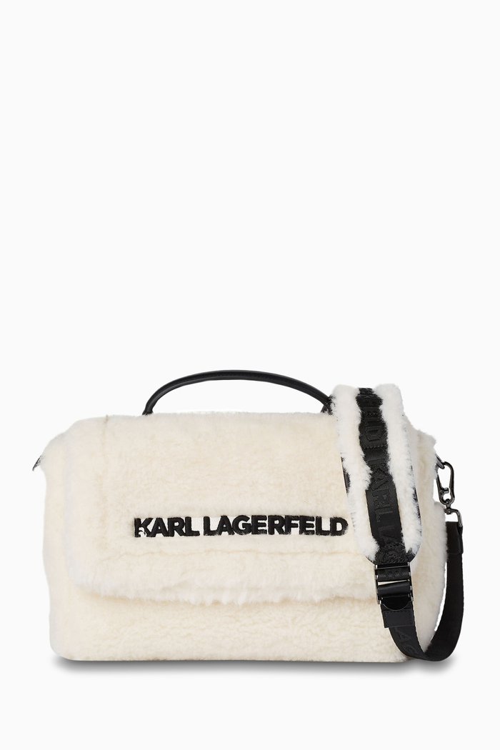 

x Cara Delevigne Top-handle Bag in Recycled Shearling & Leather, White