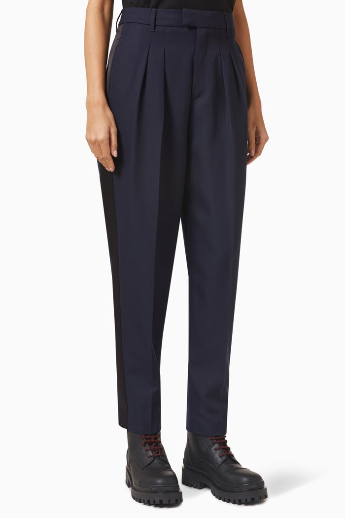

x Cara Delevingne Tuxedo Pants in Wool-blend, Blue