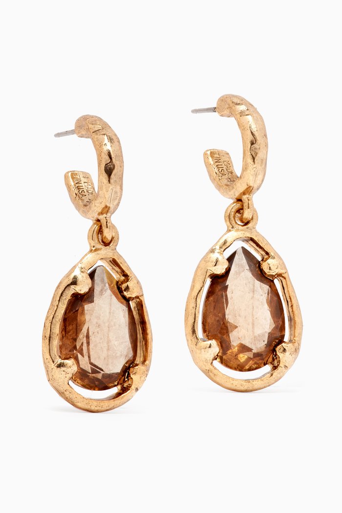 

Teardrop Etruscan Drop Earrings, Gold