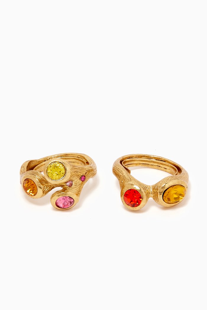 

Nemo Stackable Rings in Brass, Multicolour