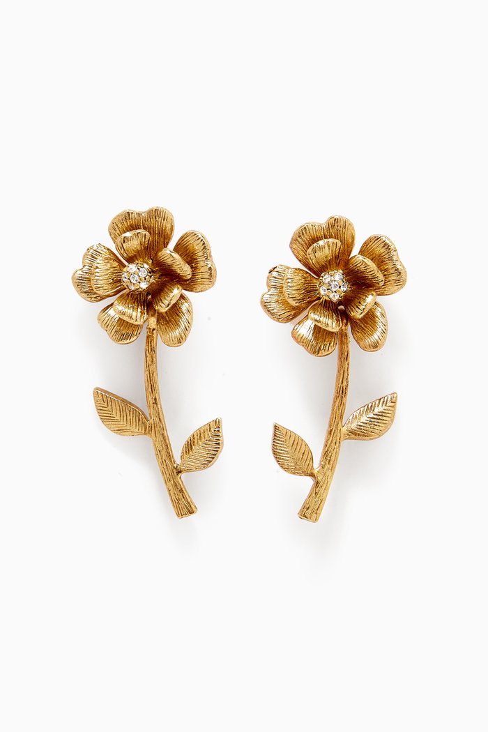 

Dancing Flower Stud Earrings in Gold-tone Brass