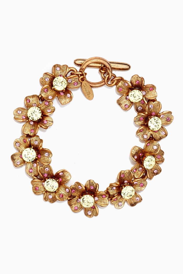 

Flower Bracelet in Brass, Gold