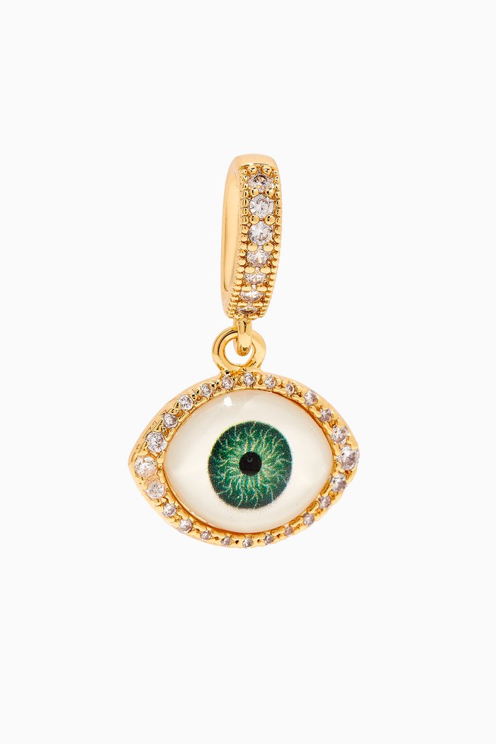 Fortuna Crystal Pendant in 18kt Gold-plated Brass