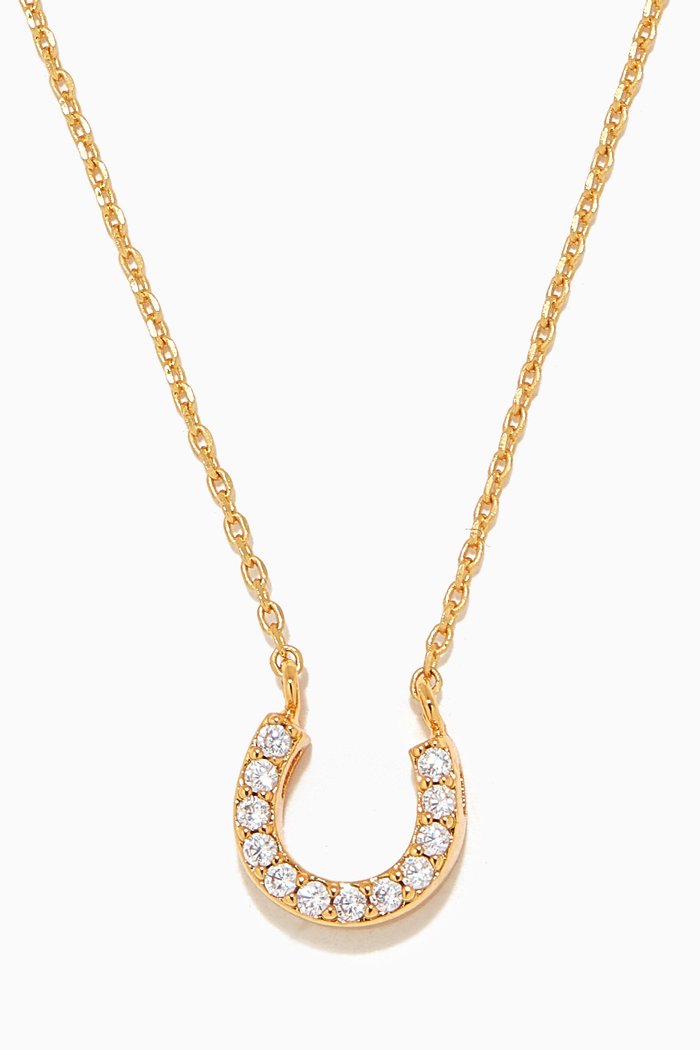 

Small Lucky CZ Necklace in 18kt Gold-plated Brass