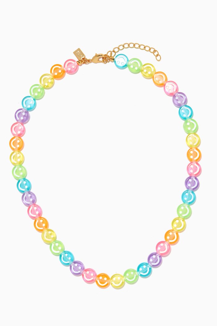 

Molly Smiley Face Necklace in Resin, Multicolour