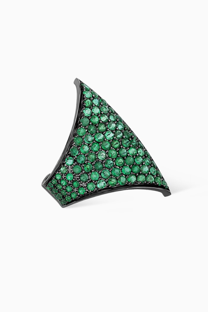 

Maxi Ergo Emerald Ear Cuff in 18kt Gold, Green