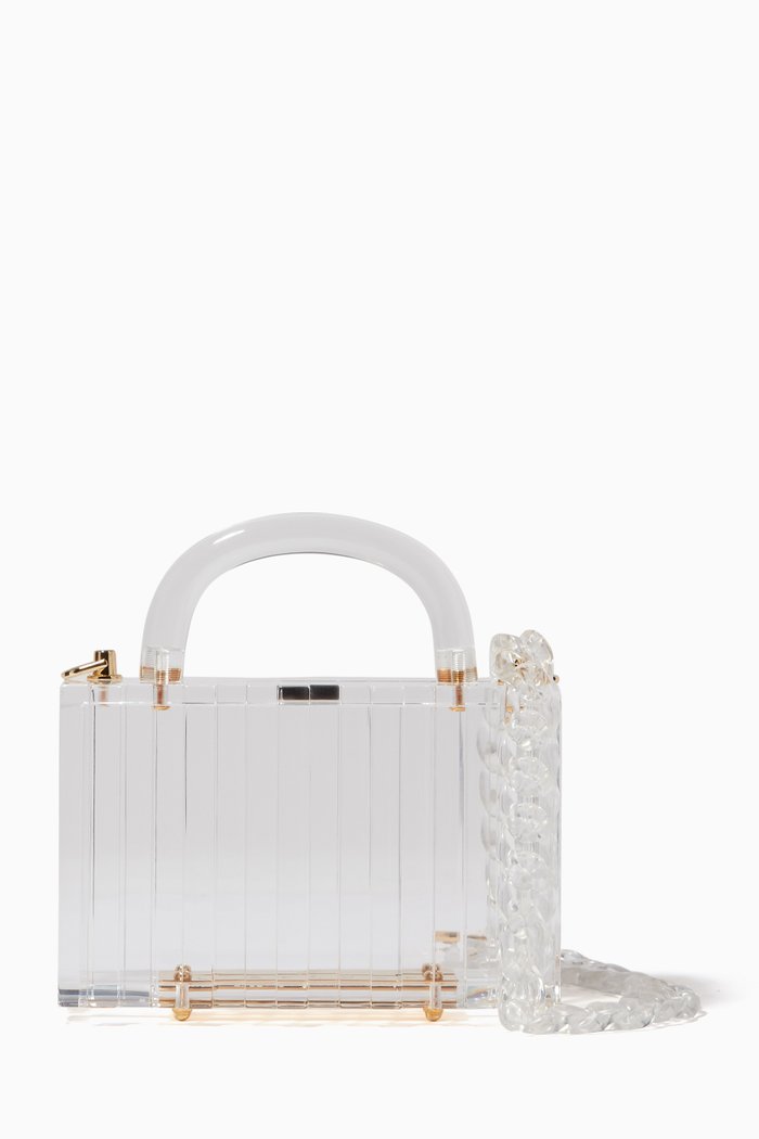 

Pagoda Lucite Clutch in Acrylic, Multicolour