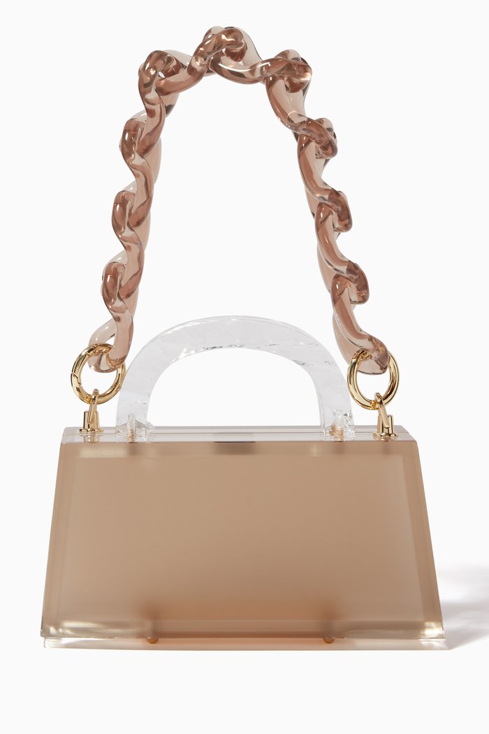 Kuro Clutch in Acrylic, Brown