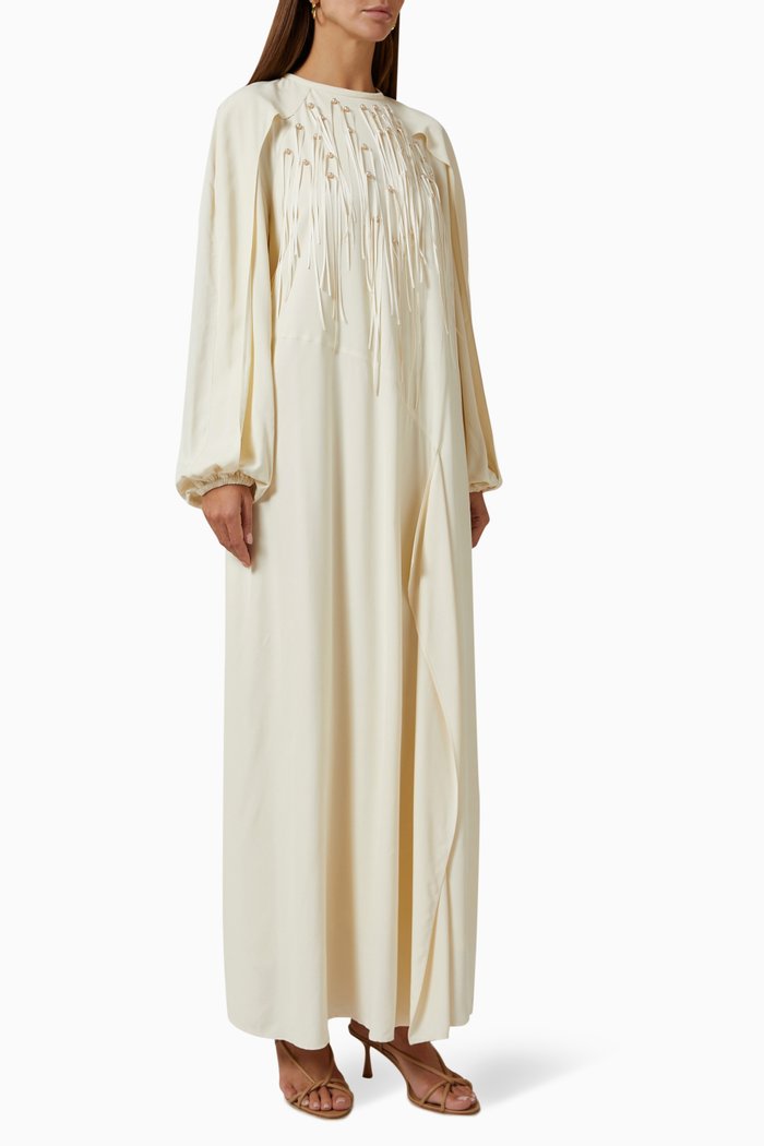

Pearl Tassel Maxi Dress, White
